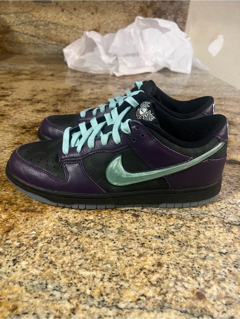 Nike Dunk Low IB2267-001 Black Purple Aqua Men’s 8.5 Women’s 10 Sneakers